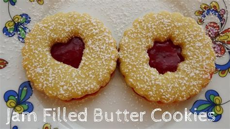 How To Make Jam Filled Butter Cookies Youtube