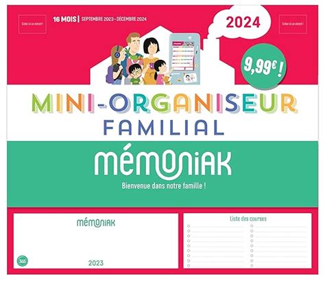 Amazon fr Mini organiseur familial Mémoniak calendrier familial