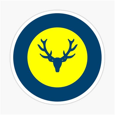 Blue Yellow Stags Head Retro Mod Roundel Sticker By Modsupporters