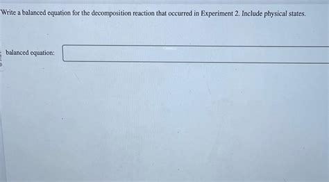 Write A Balanced Equation For The Synthesis Reaction Chegg