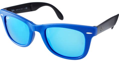 Ray-Ban Folding Wayfarer Sunglasses in Blue for Men | Lyst