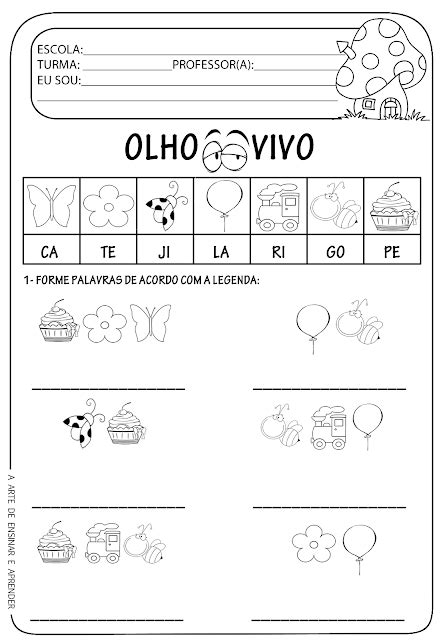 Atividade Pronta Forma O De Palavras A Arte De Ensinar E Aprender