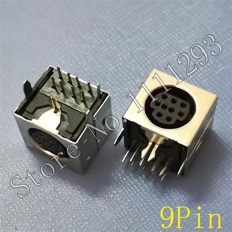 10pcs Lot MD Housing Female DIN 9 Mini Pin S Video Adapter Socket Mini