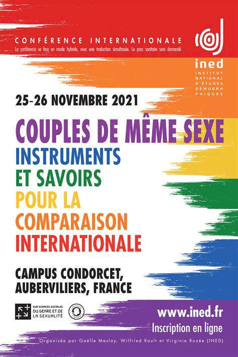 Conférence Internationale Couples De Même Sexe Outils Et Savoirs Pour La Comparaison