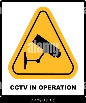 Attention Cctv In Operation Yellow Triangle Sign Stock Vector Image