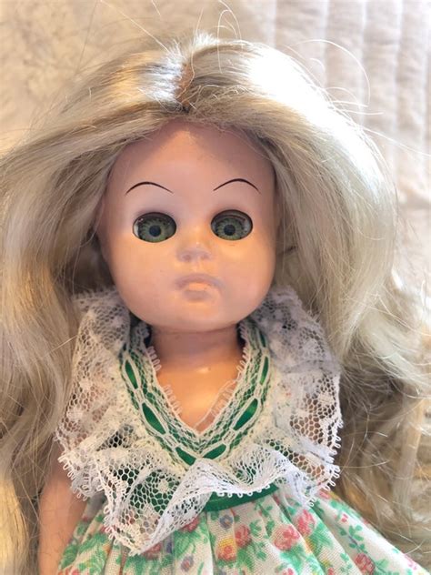 Vintage Ginger Doll Hard Plastic Green Eyes Blonde 1950s Etsy