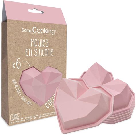 ScrapCooking Coffret 6 Moules en Silicone Cœurs Diamant Kit