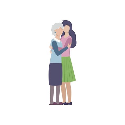 Grandma And Granddaughter Vectors And Illustrations For Free Download