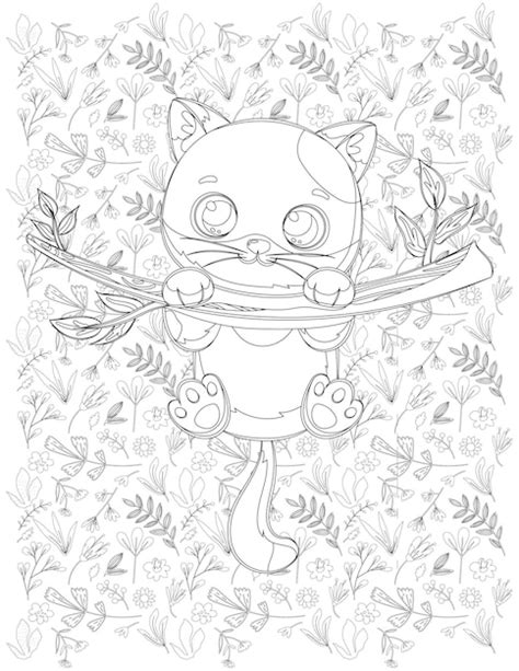 Desenho De Gato Para Colorir Vetor Premium