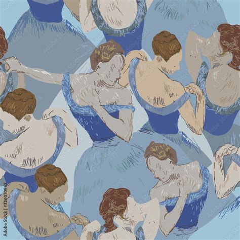 Vecteur Stock Ballerinas On A Light Blue Background Vector Illustration