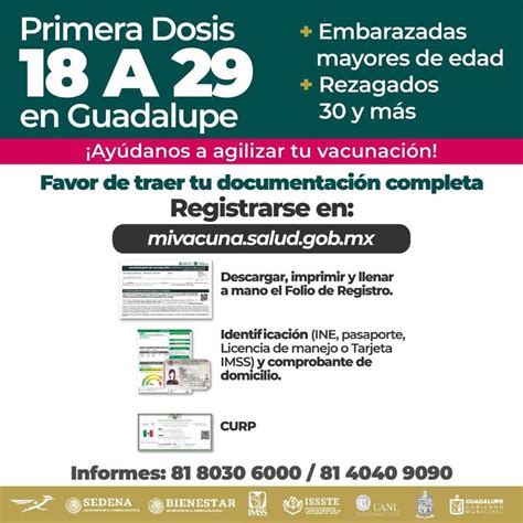 Municipio de Guadalupe on Twitter Ayúdanos a agilizar tu vacunación