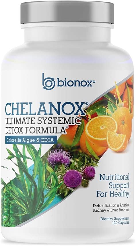 Chelanox Heavy Metal Detox 120 Capsules Chlorella Algae And Edta Bionox