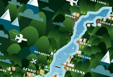 Map Of Lago Di Como Warwicka Shop All Good Stuff