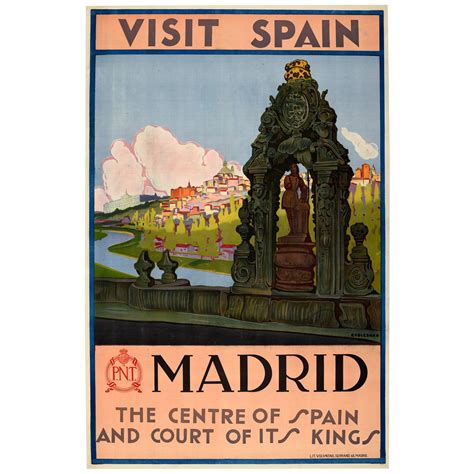 Original Vintage Art Deco Travel Advertising Poster - Visit Spain ...