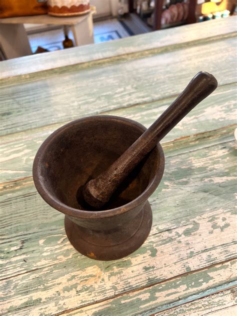 Antique Cast Iron Mortar And Pestle The Mustard Seed Collection The Mustard Seed Collection