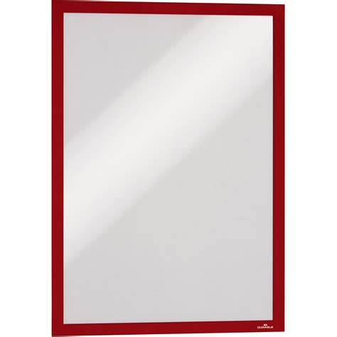 Signage Durable Duraframe Sign Holder Self Adhesive A3 Red Pack Of 2