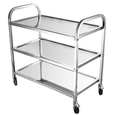 Buy Jkghk Serving Trolley Tier Utility Rolling Cart Stainless Steel