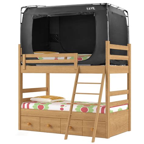 YAVIL Twin Size Portable Privacy Bunk Bed Tent, Pop Up, 3 Doors, Light-Reducing Net - Walmart.com