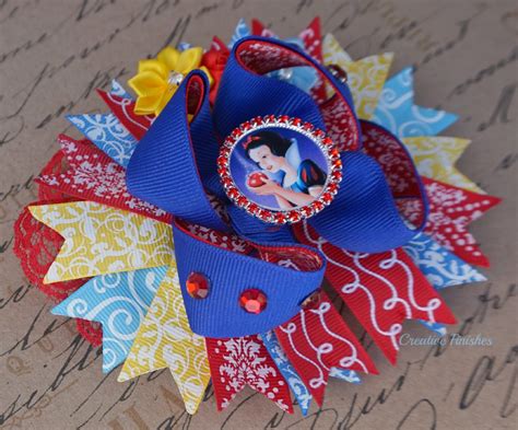 Snow White Hair Bow Tiara Rhinestone Center Snow White Bow