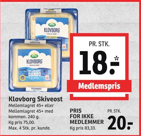 Klovborg Skiveost Tilbud Hos SPAR