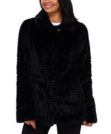 Loving This Black Faux Fur Swing Coat Plus Too On Zulily