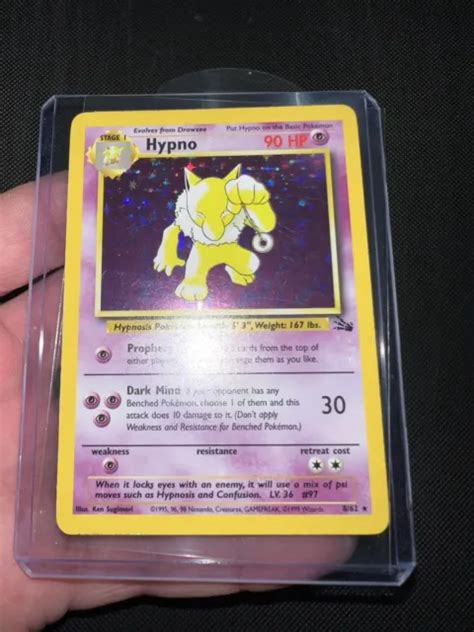 HYPNO HOLO FOSSIL 8 62 Rare Collection Cartes PokEMON WOTC 1999 Vintage