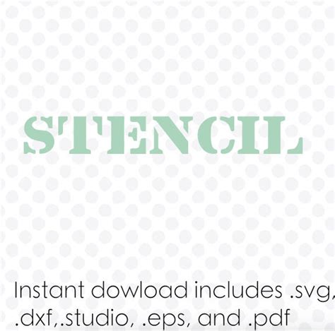 Stencil Font Svg File Alphabet Instant Download Zipped Dxf