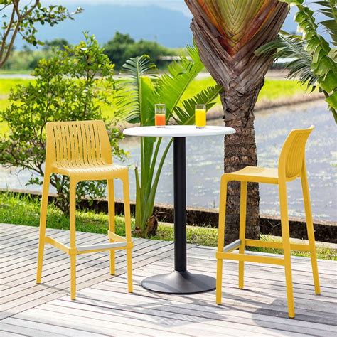 Lagoon Milos Resin Stackable Outdoor Bar Stool Gold Target