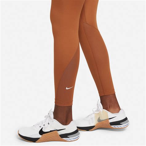 Nike One Mid Rise 7 8 Womens Padel Tights Dark Russet White