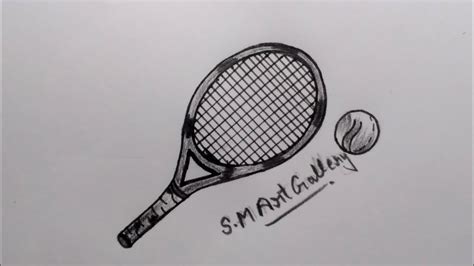 How To Draw Tennis Racket Step By Step Tennis Racket Drawing