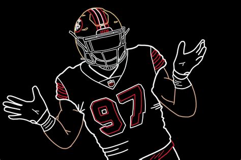 Nick Bosa Neon Art Design R49ers