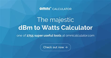 Dbm To Watts Calculator Convert Dbm To Watts