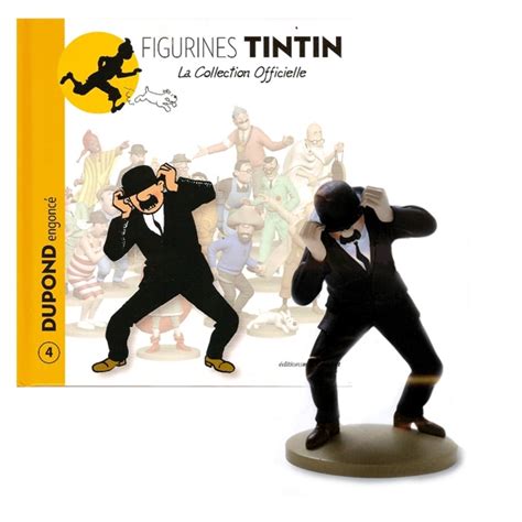 TINTIN FIGURINE DE DUPOND ENGONCÉ LIVRET PASSEPORT 12CM LA