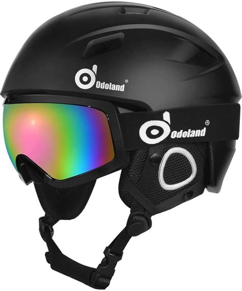 Odoland Snow Ski Helmet and Goggles Set, Sports Helmet and Protective ...