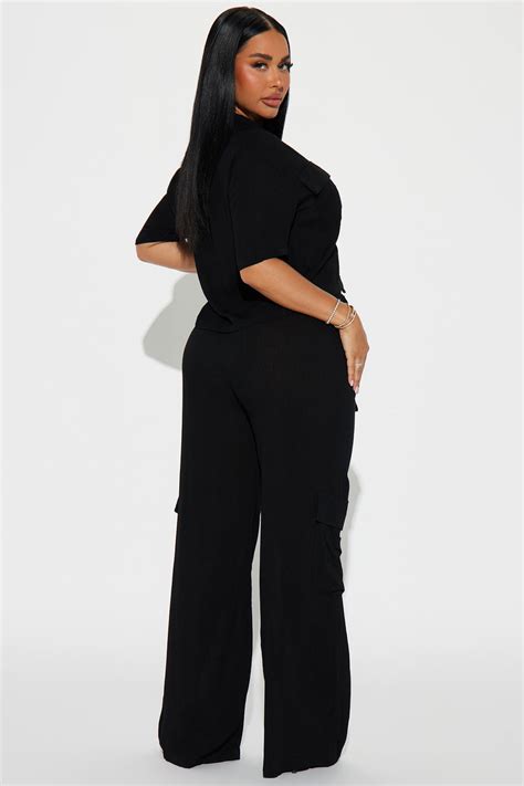 Breezy Paradise Linen Cover Up Cargo Pants Set Black Fashion Nova Swimwear Fashion Nova