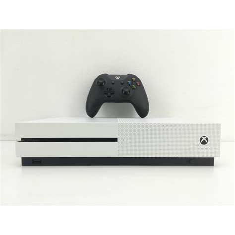 Consola Microsoft Xbox One S 1tb Blanca Con Mando Negro Y Cables De Segunda Mano