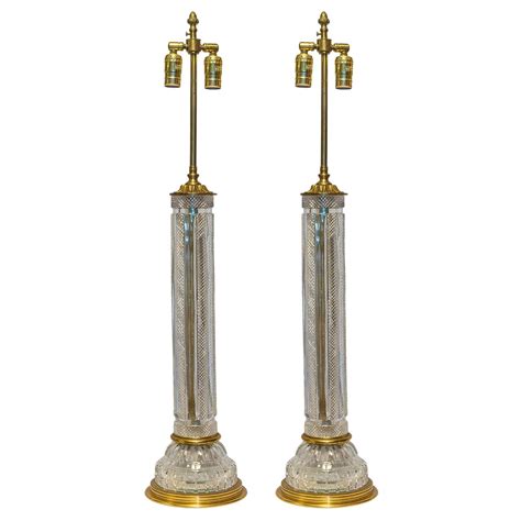 Pair Of Cut Crystal Table Lamps For Sale At 1stdibs Vintage Cut