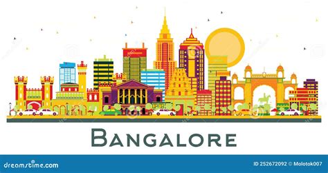 Bangalore India City Skyline Vector Silhouette | CartoonDealer.com ...