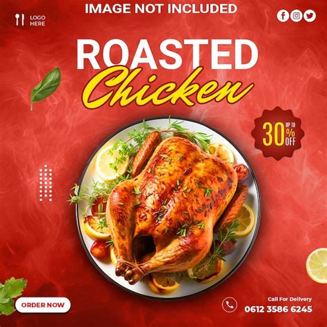 Premium Psd Psd Roasted Chicken Social Media Post