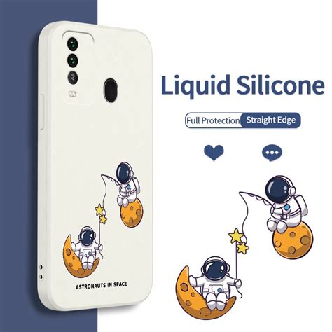 Fishing Astronaut Liquid Silicone Back Cover Case For Itel P Pro