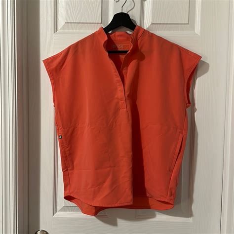 Figs Tops Figs Hot Coral Rafaela Poshmark