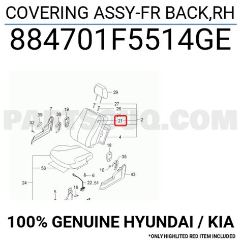 Covering Assy Fr Back Rh F Ge Hyundai Kia Parts Partsouq