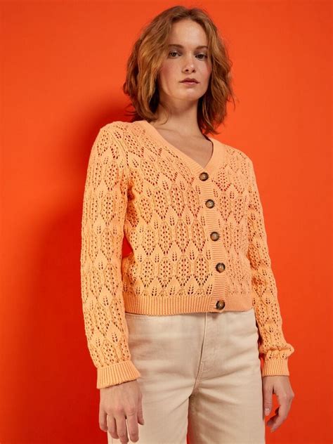 Gilet En Maille Crochet Orange Kiabi 1800€