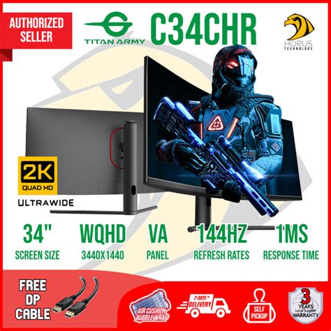 TITAN ARMY 34 Curved Ultrawide 2K 144Hz 1ms Gaming Monitor C34CHR