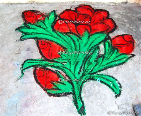 Red Rose Rangoli