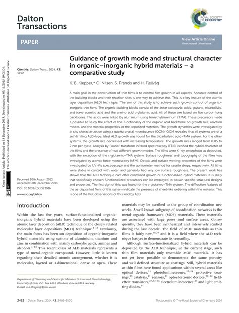 PDF Guidance Of Growth Mode And Structural Character In Organic