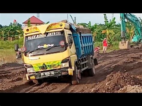 Dump Truk Mitshubishi Canter Jomplang Full Bak Muatan Sirtu Sampai