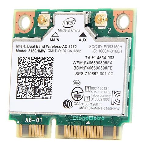 Placa Wireless Wifi 5ghz Intel Dual Band Para Notebook Dell N5110