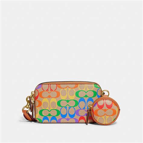 Coach Charter Slim Crossbody In Rainbow Signature Canvas Modesens