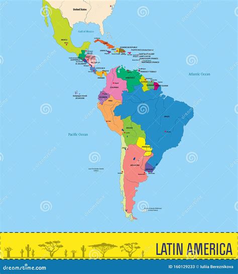 Latin America Political Map Labeled